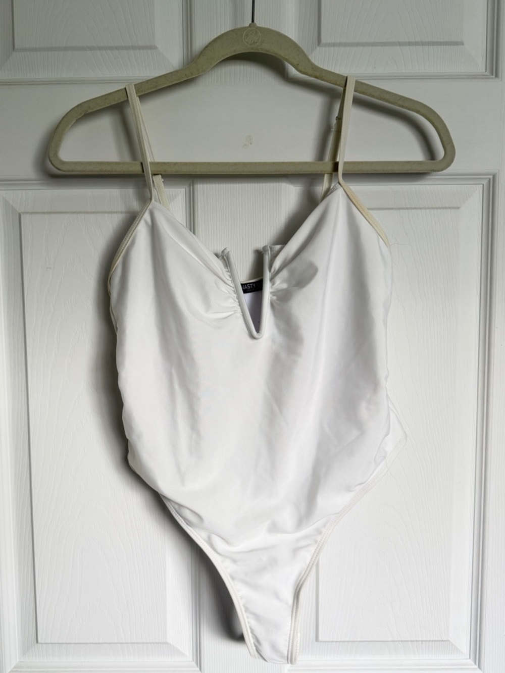 Nasty Gal White V-Neck Bodysuit